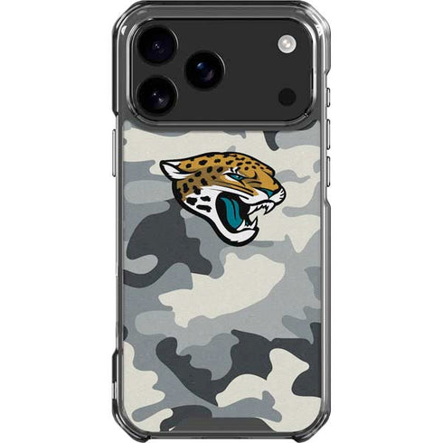NFL Jacksonville Jaguars Camo iPhone 18 Pro Max Clear Case