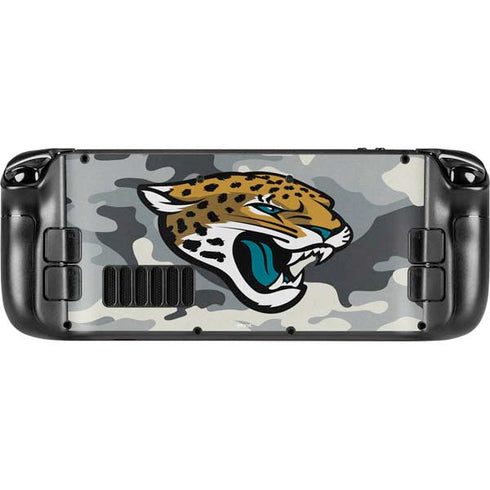 NFL Jacksonville Jaguars Camo Steam Deck Handheld Gaming Computer Skin