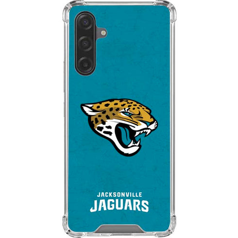 NFL Jacksonville Jaguars Distressed Galaxy A17 Clear Case
