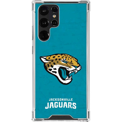 NFL Jacksonville Jaguars Distressed Galaxy S23 Ultra Clear Case