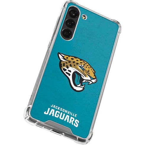 NFL Jacksonville Jaguars Distressed Galaxy S24 FE Clear Case