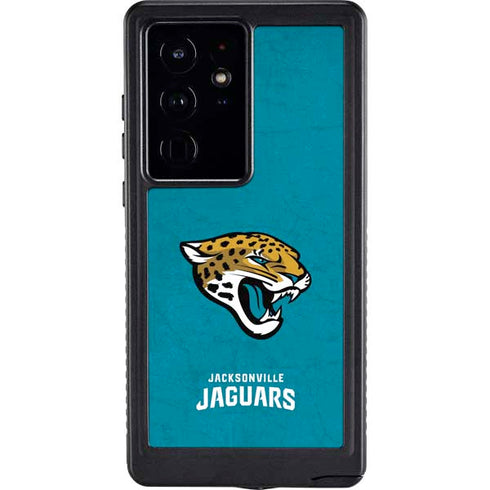 NFL Jacksonville Jaguars Distressed Galaxy S24 Ultra Waterproof Case