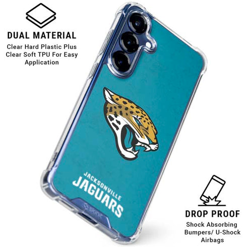 NFL Jacksonville Jaguars Distressed Galaxy S25 Plus Clear Case