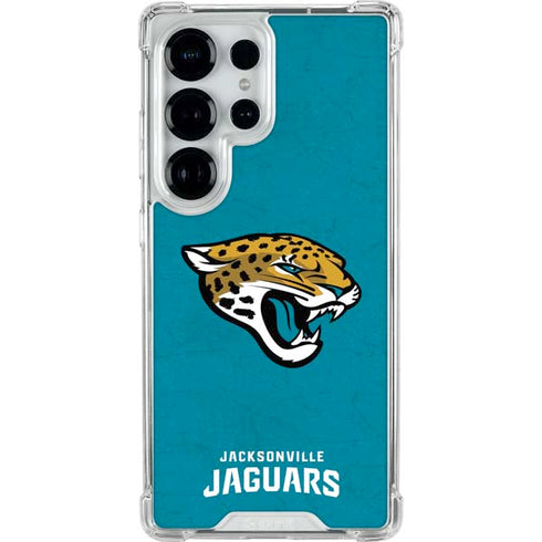 NFL Jacksonville Jaguars Distressed Galaxy S25 Ultra Clear Case
