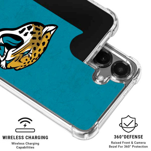 NFL Jacksonville Jaguars Distressed Galaxy S26 Plus Clear Case