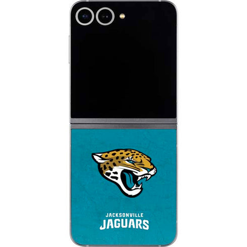 NFL Jacksonville Jaguars Distressed Galaxy Z Flip6 Skin