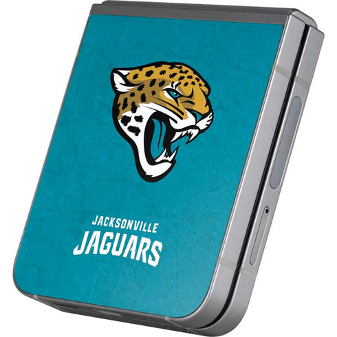 NFL Jacksonville Jaguars Distressed Galaxy Z Flip6 Skin