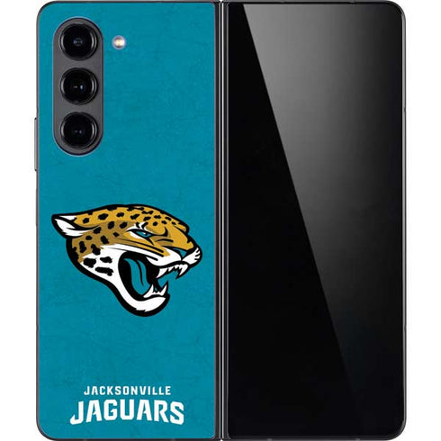 NFL Jacksonville Jaguars Distressed Galaxy Z Fold5 5G Skin