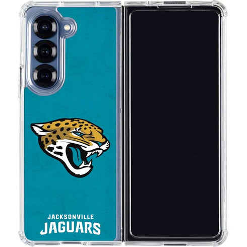 NFL Jacksonville Jaguars Distressed Galaxy Z Fold6 Clear Case