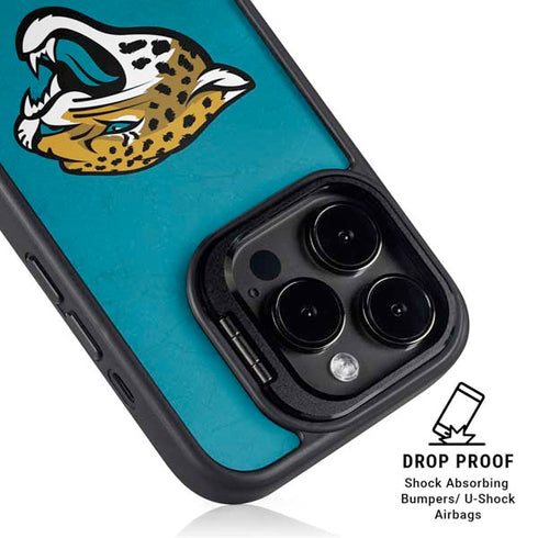 NFL Jacksonville Jaguars Distressed iPhone 15 Pro Max Kickstand Case