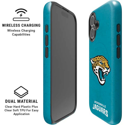 NFL Jacksonville Jaguars Distressed iPhone 16 Magsafe Impact Case