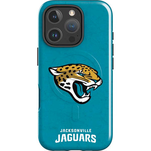 NFL Jacksonville Jaguars Distressed iPhone 16 Pro Magsafe Impact Case