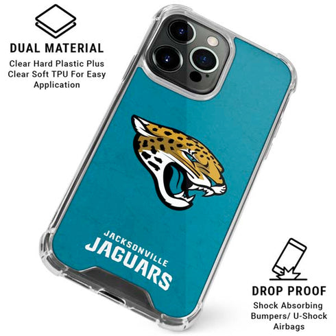 NFL Jacksonville Jaguars Distressed iPhone 16 Pro Max Clear Case