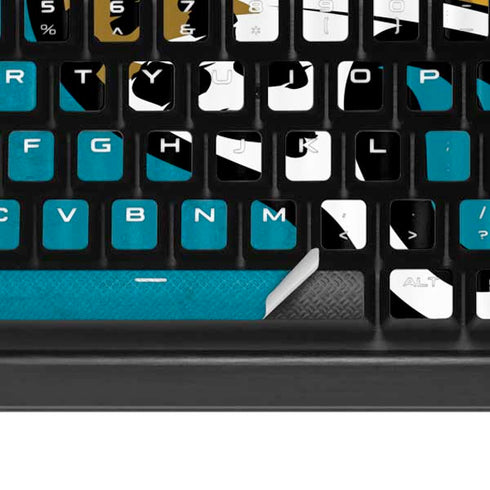 NFL Jacksonville Jaguars Distressed K95 RGB PLATINUM Mechanical Gaming Keyboard Skin