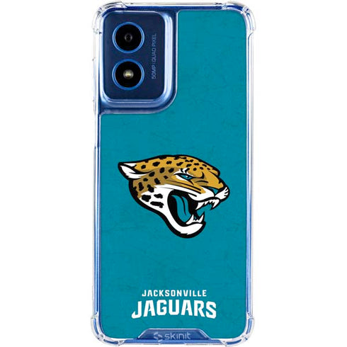 NFL Jacksonville Jaguars Distressed Moto G 5G (2024) Clear Case