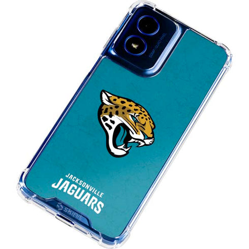 NFL Jacksonville Jaguars Distressed Moto G 5G (2024) Clear Case