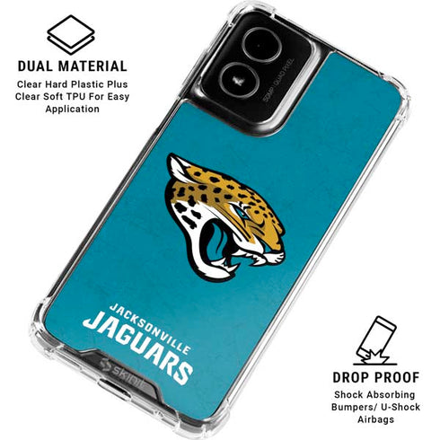 NFL Jacksonville Jaguars Distressed Moto G Power 5G (2024) Clear Case
