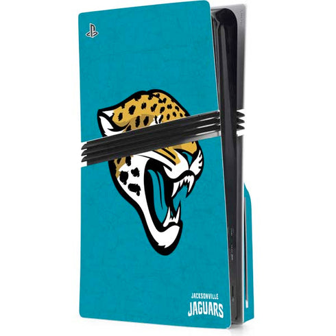 NFL Jacksonville Jaguars Distressed PS5 Pro Disk Console Skin
