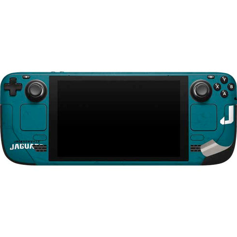 NFL Jacksonville Jaguars Teal Distressed Steam Deck Handheld Gaming Computer Skin