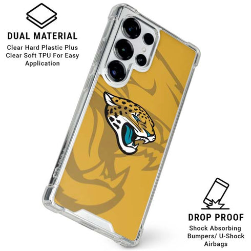 NFL Jacksonville Jaguars Double Vision Galaxy S25 Ultra Clear Case