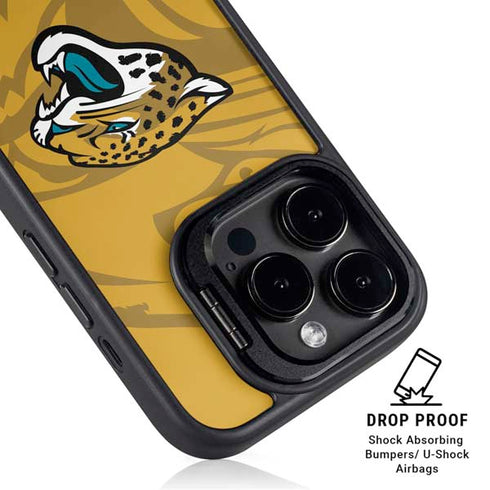 NFL Jacksonville Jaguars Double Vision iPhone 15 Pro Kickstand Case