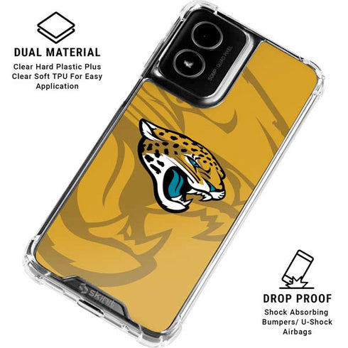 NFL Jacksonville Jaguars Double Vision Moto G Power 5G (2024) Clear Case