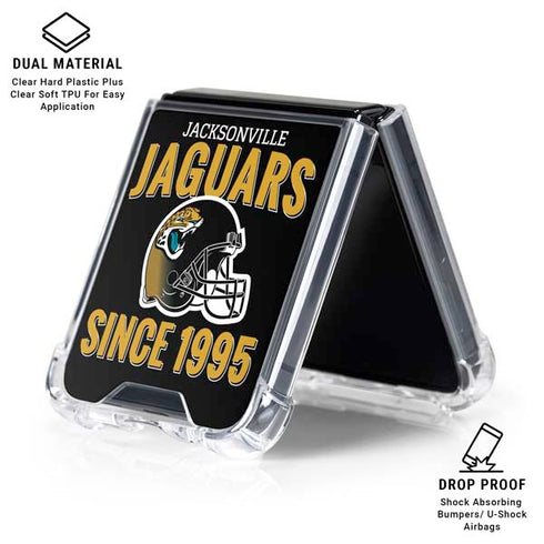 NFL Jacksonville Jaguars Helmet Galaxy Z Flip6 Clear Case
