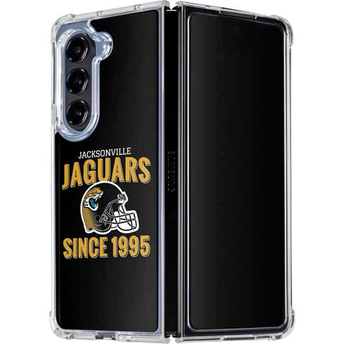 NFL Jacksonville Jaguars Helmet Galaxy Z Fold5 5G Clear Case