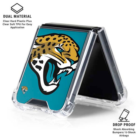 NFL Jacksonville Jaguars Large Logo Galaxy Z Flip7 Clear Case