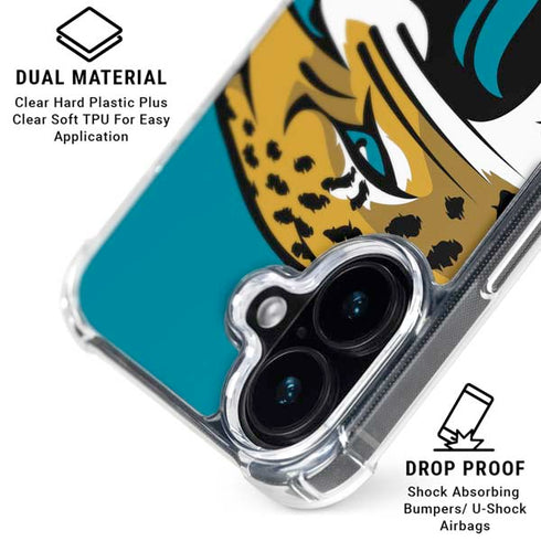 NFL Jacksonville Jaguars Large Logo iPhone 16 Plus Clear Case
