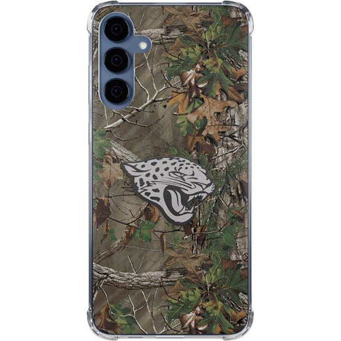 NFL Jacksonville Jaguars Realtree Xtra Green Camo Galaxy A55 5G Clear Case