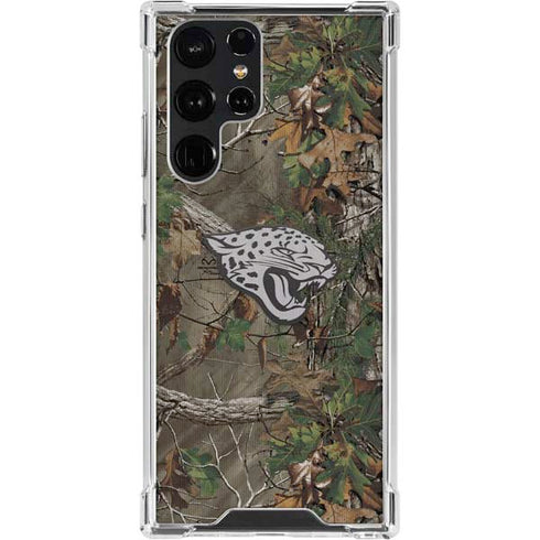 NFL Jacksonville Jaguars Realtree Xtra Green Camo Galaxy S23 Ultra Clear Case