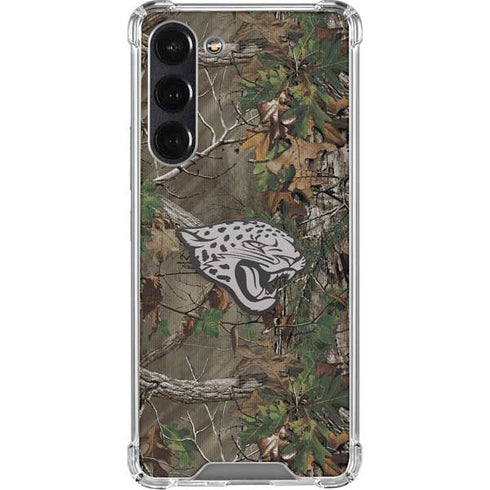 NFL Jacksonville Jaguars Realtree Xtra Green Camo Galaxy S24 FE Clear Case