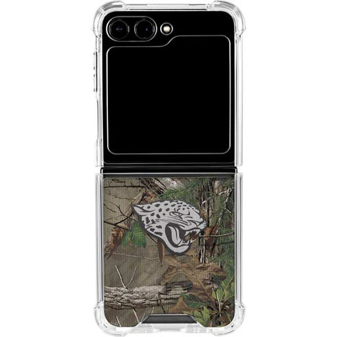 NFL Jacksonville Jaguars Realtree Xtra Green Camo Galaxy Z Flip6 Clear Case