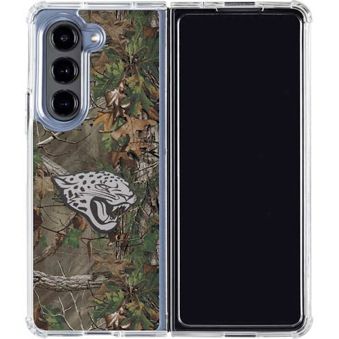 NFL Jacksonville Jaguars Realtree Xtra Green Camo Galaxy Z Fold5 5G Clear Case