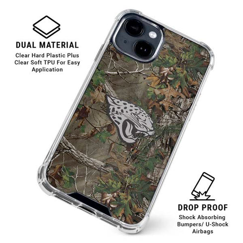 NFL Jacksonville Jaguars Realtree Xtra Green Camo iPhone 15 Clear Case