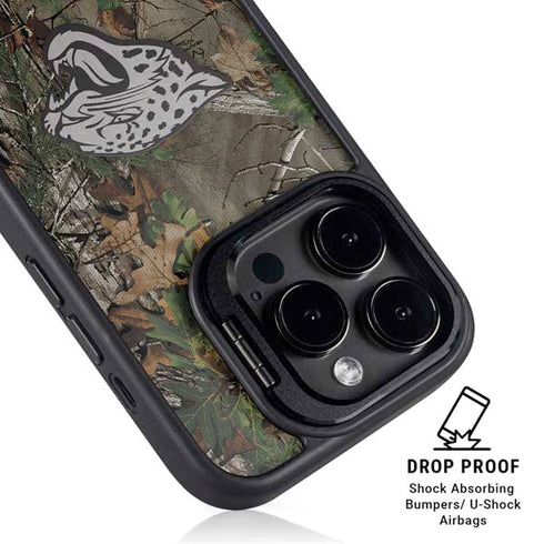 NFL Jacksonville Jaguars Realtree Xtra Green Camo iPhone 15 Pro Kickstand Case