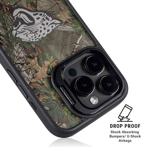 NFL Jacksonville Jaguars Realtree Xtra Green Camo iPhone 15 Pro Max Kickstand Case