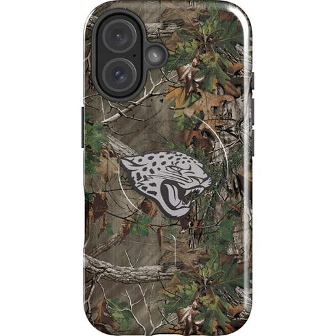NFL Jacksonville Jaguars Realtree Xtra Green Camo iPhone 16 Plus Magsafe Impact Case