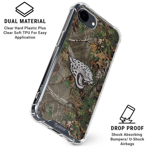 NFL Jacksonville Jaguars Realtree Xtra Green Camo iPhone 16e Clear Case
