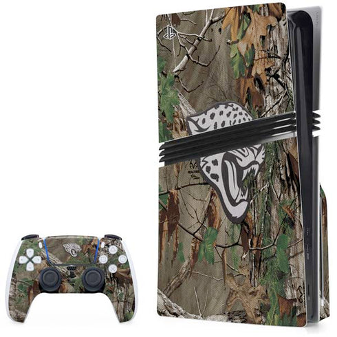 NFL Jacksonville Jaguars Realtree Xtra Green Camo PS5 Pro Disk Bundle Skin