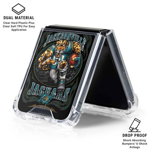 Liquid Blue NFL Jacksonville Jaguars Running Back Galaxy Z Flip6 Clear Case
