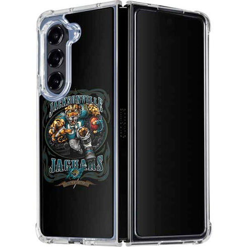 Liquid Blue NFL Jacksonville Jaguars Running Back Galaxy Z Fold5 5G Clear Case