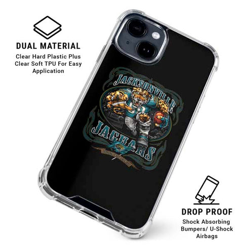Liquid Blue NFL Jacksonville Jaguars Running Back iPhone 15 Clear Case