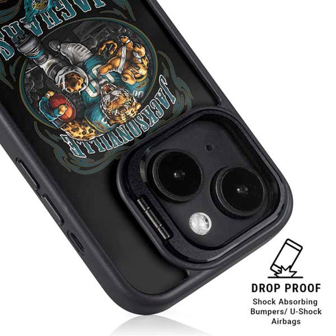 Liquid Blue NFL Jacksonville Jaguars Running Back iPhone 15 Plus Kickstand Case