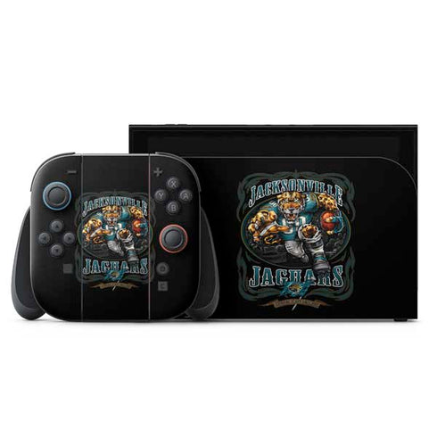 Liquid Blue NFL Jacksonville Jaguars Running Back Nintendo Switch 2 (2025) with Joy-Con Skin
