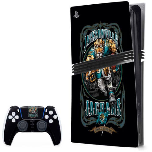 Liquid Blue NFL Jacksonville Jaguars Running Back PS5 Pro Bundle Skin