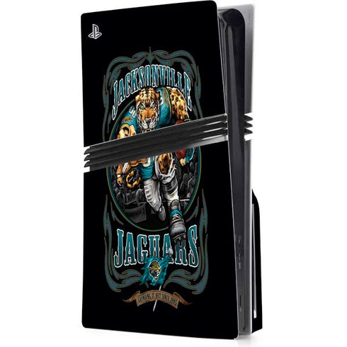 Liquid Blue NFL Jacksonville Jaguars Running Back PS5 Pro Disk Console Skin