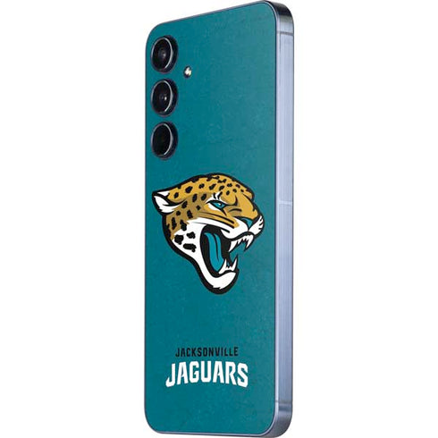 NFL Jacksonville Jaguars Teal Distressed Galaxy A55 5G Skin