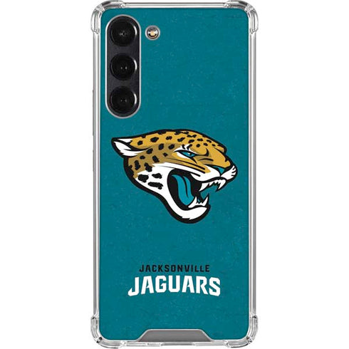 NFL Jacksonville Jaguars Teal Distressed Galaxy S24 FE Clear Case